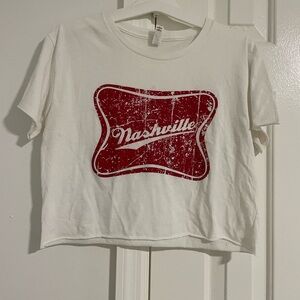 Next Level Apparel White Tee with Red Graphic